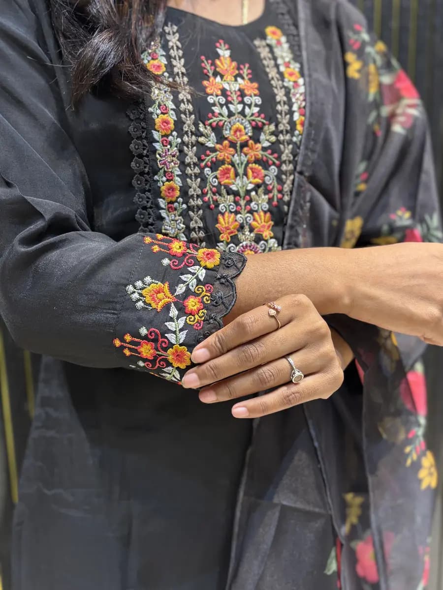Earthy Silk Anarkali Gown